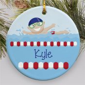 boy swimmer ornamnet