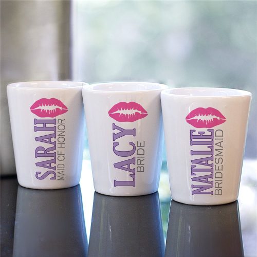 Personalized Bridal Party Ceramic Shot Glass
