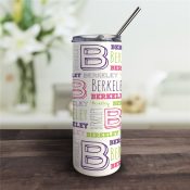 Personalized A is For Tumbler with Straw