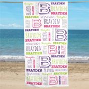 Personalized Kid's Name Beach Towel