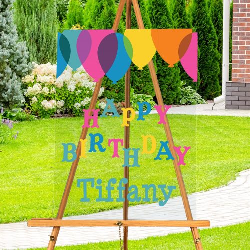 Personalized Sheer Birthday Balloons Acrylic Sign