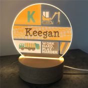 Personalized Trucks Round LED Sign