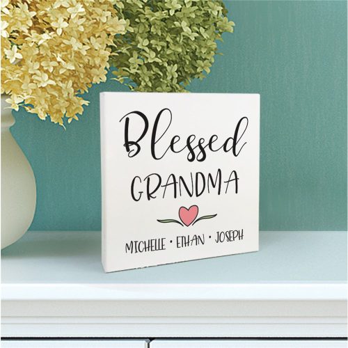 Personalized Blessed Grandma 6x6 Table Top Sign