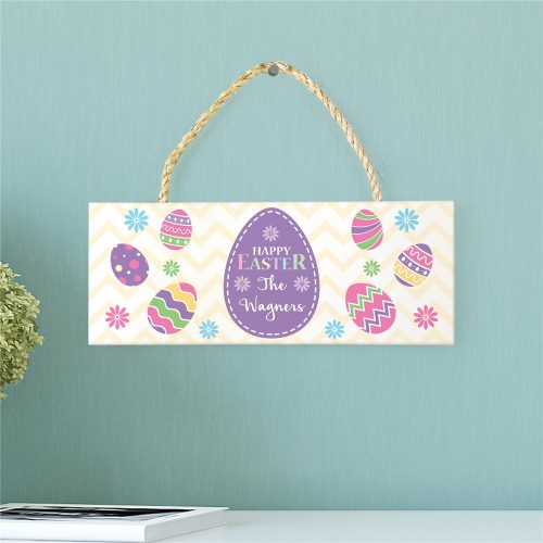 Personalized Happy Easter Rope Hanging Sign