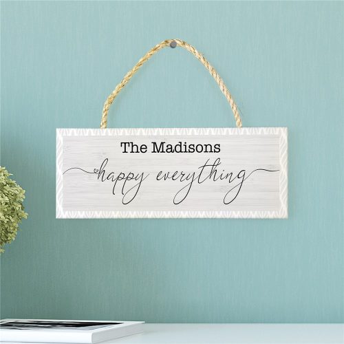 Personalized Happy Everything Rope Hanging Sign