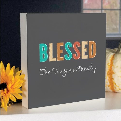 Personalized Blessed 6x6 Table Top Sign