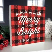 Personalized Merry And Bright Table Top Sign 6x6