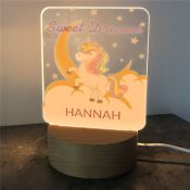 Personalized Sweet Dreams Unicorn Square Light Up Sign