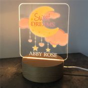 Personalized Sweet Dreams Moon Square Light Up Sign