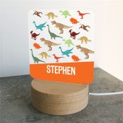 Personalized Detailed Dino with Name Square Light Up Sign