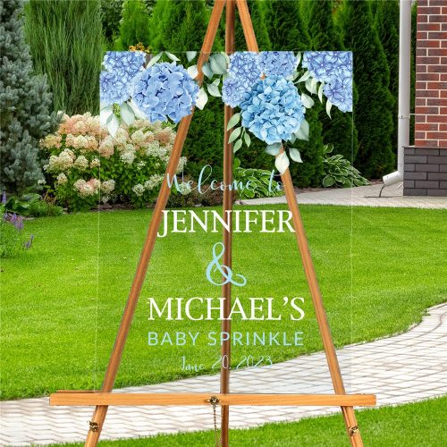 Personalized Hydrangeas Shower Acrylic Sign