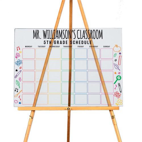 Personalized School Doodle Calendar Acrylic Sign