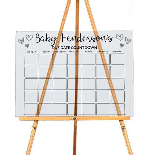 Personalized Hand Drawn Hearts Calendar Acrylic Sign