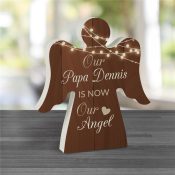 Personalized Wood with Fairy Lights is now our Angel Angel Sign