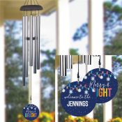 Personalized Merry & Bright Wind Chime