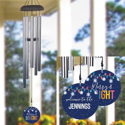 Personalized Merry & Bright Wind Chime