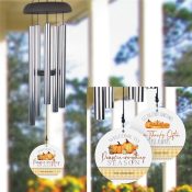 Personalized 2 Sided Pumpkin Everything and Give Thanks Wind Chime