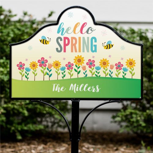 Personalized Hello Spring Magnetic Sign