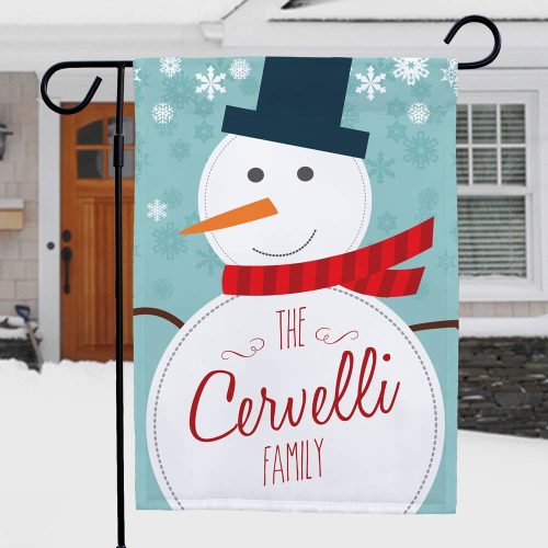 Personalized Snowman Garden Flag